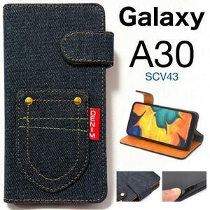 Galaxy A30 SCV43 デニムデザイン 手帳型ケース
