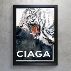 42★高画質★サイズ変更可★オマージュ アートポスター アニマル ホワイトタイガー インテリア