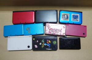 3DS LL・3DS・DSiLL・DSi・DSLITEなど　ニンテンドーゲーム機　色々10台　中古難有ジャンク品