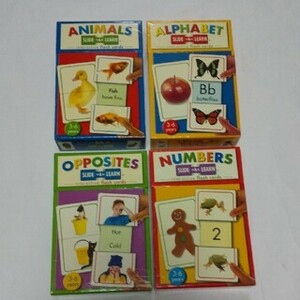  English flash card sliding card intellectual training teaching material 4 piece set 