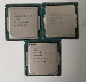 完全ジャンク CPU3個セット Core i7 7700K(LGA1151), Core i7 6700(LGA1151), Core i7 4770(LGA1150) 動作不可