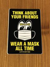 MOON メッセージ ステッカー Wear A Mask mooneyes ムーンアイズ キープディスタンス 新しい生活様式 コロナ対策 マスク をしましょう_画像1