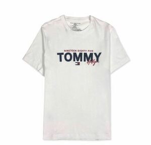 新品 タグ付き トミーヒルフィガー メンズ クルーネック ロゴ Tシャツ ホワイト ネイビー TOMMY HILFIGER 
