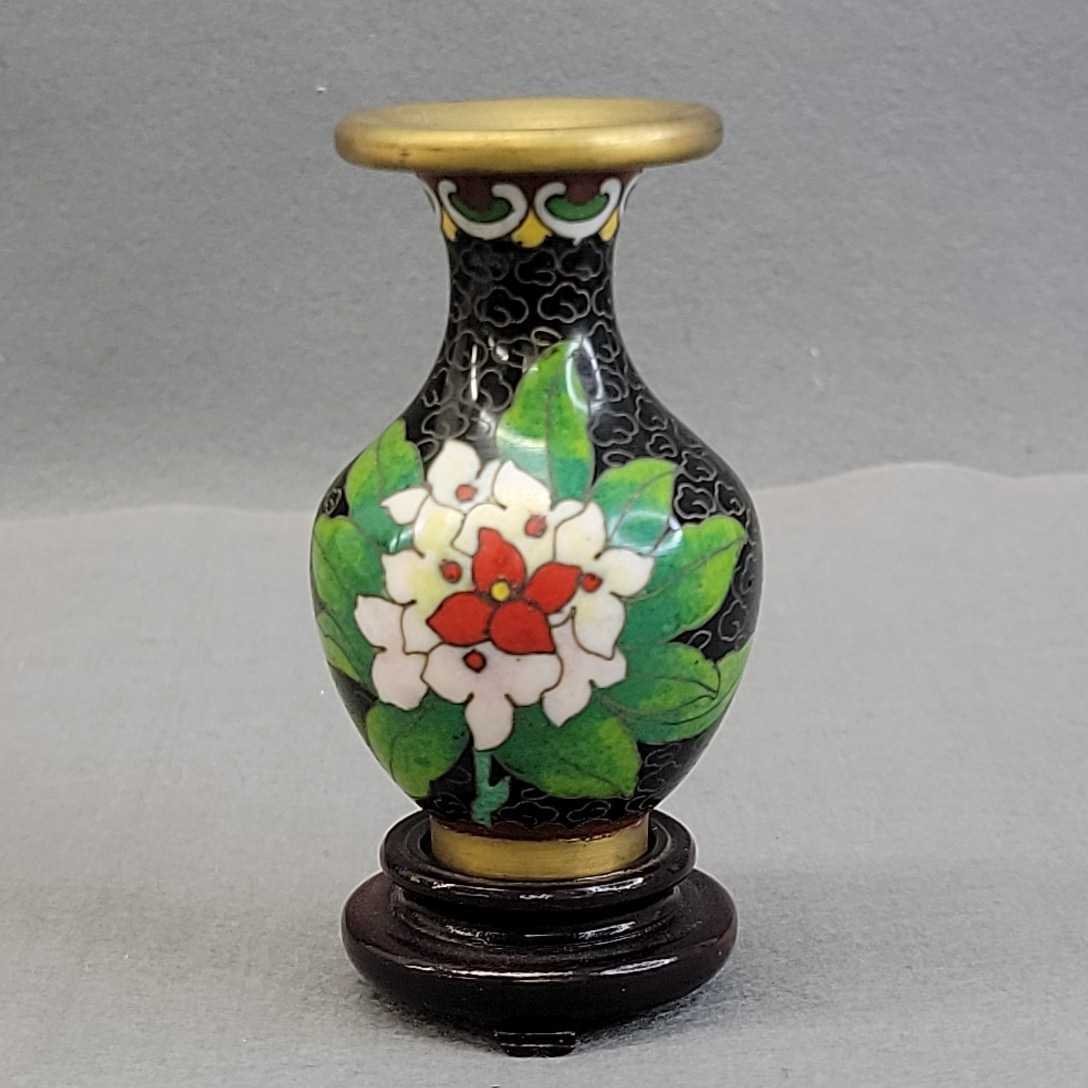 初売り】 中国 古七宝琺瑯彩 花鳥文瓶 時代箱付 U R4899 ...