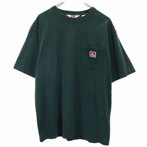 ベンデイビス クルーネック ロゴタグ ポケット付き 半袖 Tシャツ XL 緑 BEN DAVIS メンズ 220802 メール便可