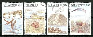 ∞トンガ属領ニウアフォオウ島　1988年　ポリネシアの鳥と風景　SC#99~102　未使用NH　4種完
