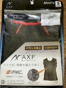 アクセフ　AXF アンダーシャツ アンダーウェア ノースリーブ　タンクトップ　クールネック　ブラック×レッド　メンズ　Sサイズ