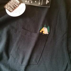 新品 USA COTTON FABRIC Tシャツメンズ 綿 100 ロゴ 刺繍 LL 黒 ポケット付 Tシャツ 送料230円の画像3