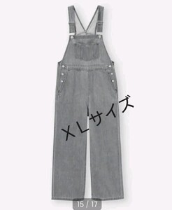 デニムサロペットストレートパンツ