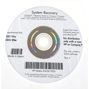 リカバリディスク HP リカバリーディスク System Recovery windows7 32bit 6200Pro 8200Elite 6枚組