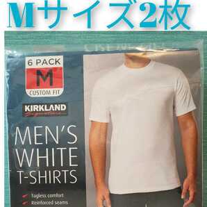 コストコ　カークランド　シグネチャー　Tシャツ　Mサイズ　メンズ　2枚　半袖Tシャツ 白シャツ　丸首　クルーネック　マルネック　無地