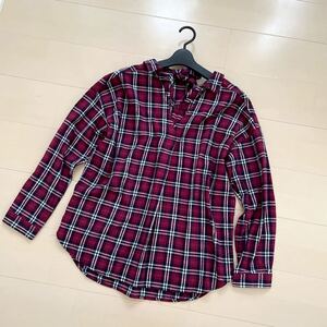 新品　バックリボン　チェックシャツ　スキッパーシャツ　ブラウス