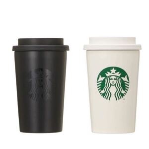 スターバックス STARBUCKS スタバ マットブラック ホワイト ステンレスタンブラー 2個セット