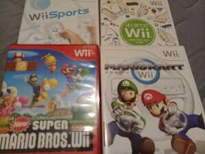 Wii動作品　マリオカートとニュースーパーマリオブラザーズ　4本セット