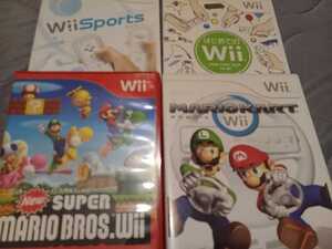 Wii動作品 マリオカートとニュースーパーマリオブラザーズ 4本セット
