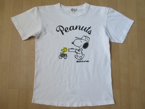 木梨サイクル Peanuts コラボ ウッドストック スヌーピー Tシャツ S 白 KINASHI CYCLE ピーナッツ 自転車 サイクリング Snoopy 木梨憲武