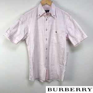 美品 BURBERRY BLACK LABEL 半袖シャツ ピンク サイズ2 返品可能 送料無料