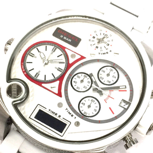 ディーゼル 腕時計 DZ-7277 クロノグラフ デイト ラウンド クォーツ メンズ 純正ベルト ホワイト 付属有 DIESEL