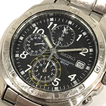 セイコー クロノグラフ 7T92-OCAO デイト クォーツ 腕時計 メンズ ブラック文字盤 純正ブレス SEIKO QT082-219_画像1