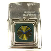 1円 ジッポー TIME LITE BRADFORD.PA. 時計付き ガスライター シルバーカラー 喫煙具 保存ケース/箱付き ZIPPO_画像1