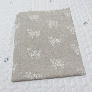 ひつじ刺繍 キャンバス生地