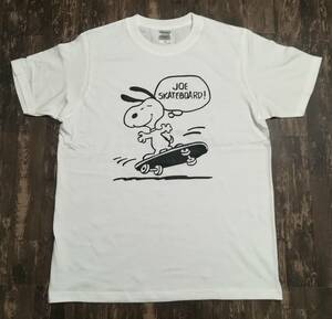 JOE SKATEBORD・snoopy・スヌーピー・スケボー・Ｔシャツ・白・Ｍ