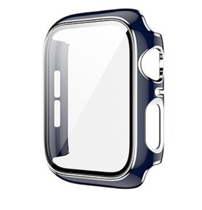 【アップルウォッチカバー/ネイビー×シルバー/40mm用】フルカバーケース 1個 Apple Watch 全面保護 耐衝撃 Series5 Series4 Series6 SE