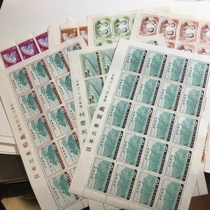 日本三景、皇太子成婚記念切手シート7枚c194 日本三景