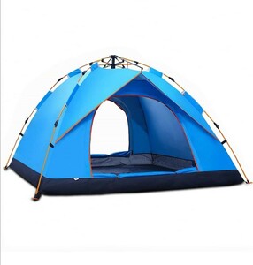 テントワンタッチテント3~4人用キャンプテント1層式の簡単設置UVカット加工防風・防水折りたたみ超軽量防災キャンプ用品 バッグ付き