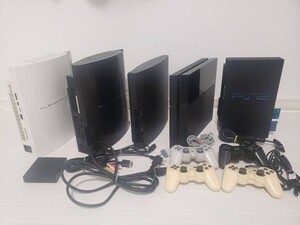 KA0745 【ゲーム機本体まとめ売り】 SONY ソニー Play Station プレイステーション2.3.4 PS2 /PS3/ PS4 計5台 ジャンク扱い