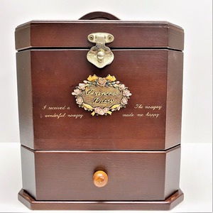 【中古】G-Wood 木製 化粧箱 メイクボックス 