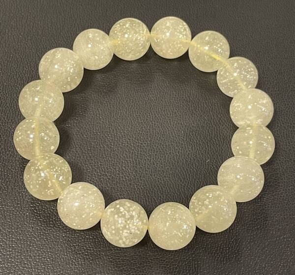ハイグレード !リビアングラス ブレスレット13mm 全珠クリストバライト入り