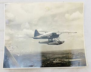 サンケイ新鋭機　デ　ハビランドC-2ビーバーあさあけ号　第一回航空記念日　古写真　約22.5×18㎝