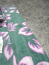 ハワイ製 Koko Head 花柄アロハシャツ●メンズLサイズ程度/ピンク/グリーン/緑_画像6
