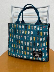 ミニトートバッグ 洗濯物猫 (ハンドメイド)