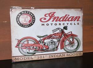 ブリキ看板　Indian MOTORCYCLE　インディアン　01