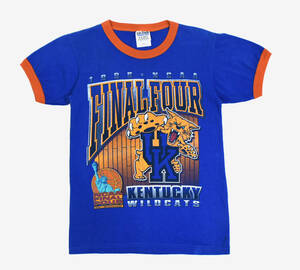 1996 NCAA FINAL FOUR Ringer Tee Kid's XXXL 90s オールド半袖Tシャツ リンガーT ブルー×オレンジ バスケットボール