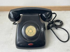 K-0196[ telephone TLT-IN Matsushita Communication Industrial corporation black telephone? antique retro Junk ]
