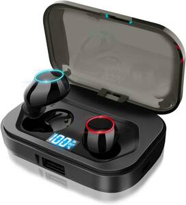 【Bluetooth5.0】 Bluetooth イヤホン 自動ペアリング 重低音 LEDディスプレイ ワイヤレス イヤホン IPX7防水 両耳 左右分離 超軽量 