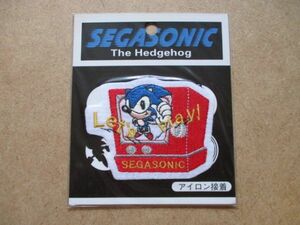 90s SEGASONICセガソニック ソニック・ザ・ヘッジホッグ刺繍ワッペン/BゲームGAME当時物メガドライブSEGAアップリケSonic The Hedgehog S72