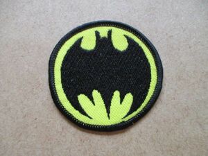 80s バットマン BAT MAN ロゴ ワッペン/こうもり蝙蝠コウモリLOGOアメコミDCコミックス当時物スーパーヒーロー アップリケ映画コミック S73