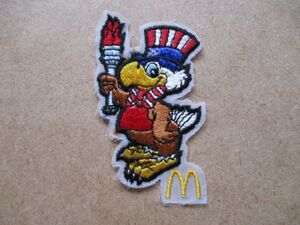 80s マクドナルドMcDonald's イーグルサム ワッペン/Sam the Olympic Eagle1984年ロサンゼルス五輪USAビンテージ キャラ刺繍アップリケ S74