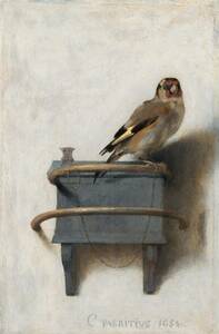 Art hand Auction New Fabritius The Goldfinch special technique high-quality print with wooden frame and three major features including photocatalytic processing Special price 1980 yen (shipping included) Buy it now, Artwork, Painting, others