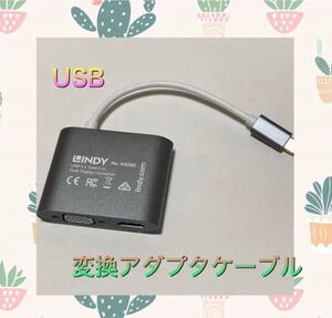 【新古品】USB 変換アダプタケーブルThunderbolt 3互換、0.11m