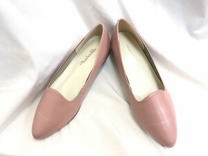  cow leather color pumps soft pink 22.5cm 3E