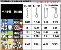 スリングベルト ベルト幅 50mm全長 1m ナイロンスリング 50mm1m ベルトスリング 繊維ベルト 吊ベルト 荷吊りベルト 吊上げ ロープ 牽引_画像2