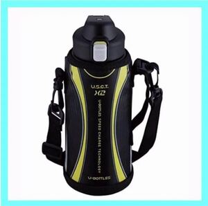 【新品 未使用】水筒 1L 1リットル スポーツ 直飲み ステンレス 肩紐 カバー 夏 水分