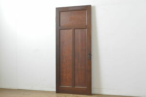 R-062802　アンティーク建具　濃い木色で落ち着きのある空間を演出するドア1枚(扉、木製ドア、建具)(R-062802)