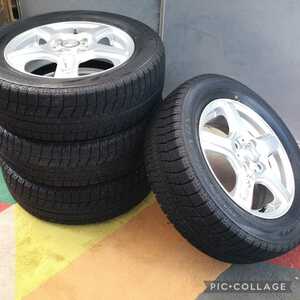 GRASSアルミホイール14in 4.5J +45 PCD100 スタッドレス付き4本セット BLIZZAK VRX 175/65R14 ヴィッツ パッソ フィット ノート デミオ