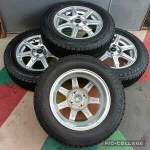 TOPRUNアルミ　ホイール14インチ5.5j 4穴/100+45スタッドタイヤ付き4本セットBLIZZAK REVO GZ 175/70R14 アクア スイフト スペイド等